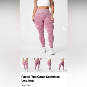 *GOOD CONDITION* NVGTN PASTEL PINK CAMO SEAMLESS LEGGINGS - SIZE S